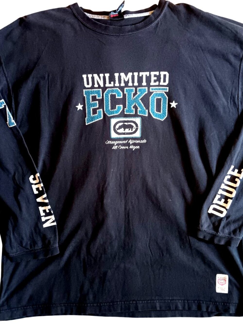 Ecko Unlimited XL Vintage Black Long Sleeve Graphic T-Shirt XL Cotton Honduras